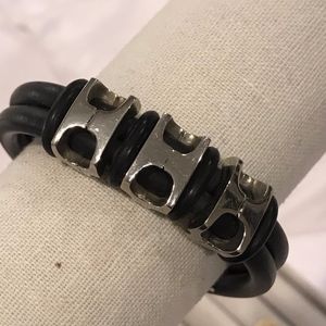 Leather Equestrian statement bracelet‎